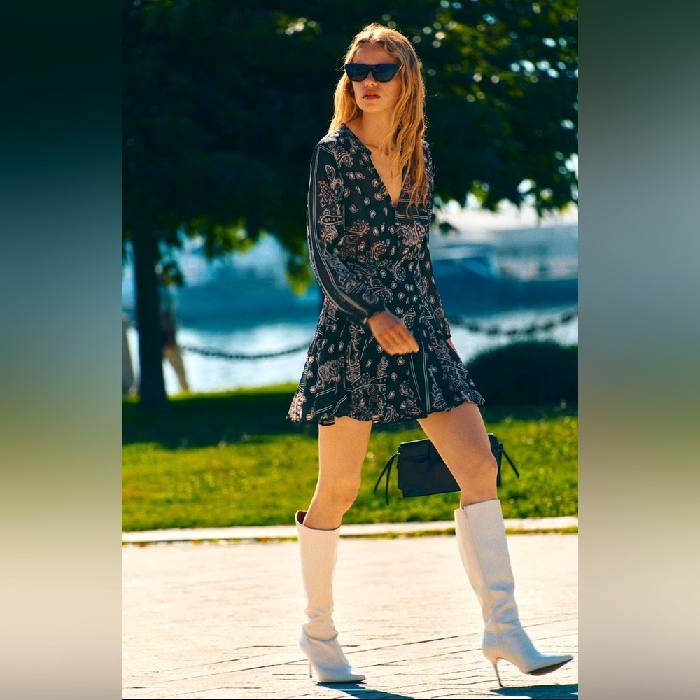 Zara Black & Pink Western Dress